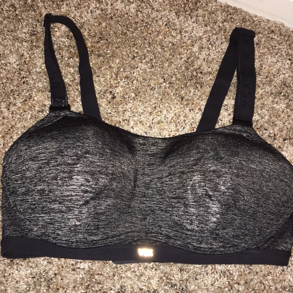 Black and gray Victoria’s Secret sports bra